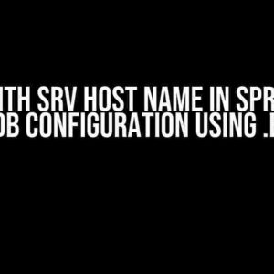 Error with SRV Host Name in Spring Boot MongoDB Configuration using .env file